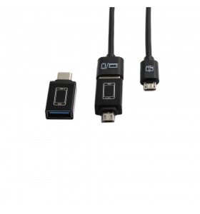 USB  to micro custom logo data cable with Type-c\micro adapter